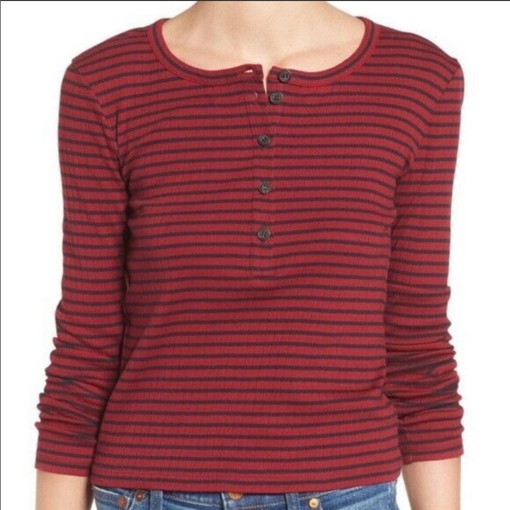Madewell Striped Henley Tee